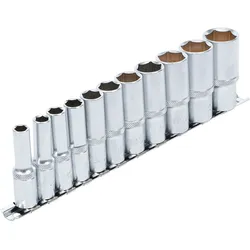 BGS Steckschlüssel-Einsatz-Satz Sechskant tief Antrieb Innenvierkant 10 mm (3/8") Zollgrößen 11tlg. - 2756