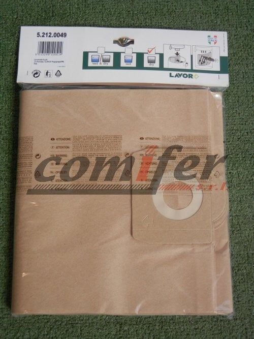 Lavor Kit filtri a sacco 5.212.0049 (5 pezzi)