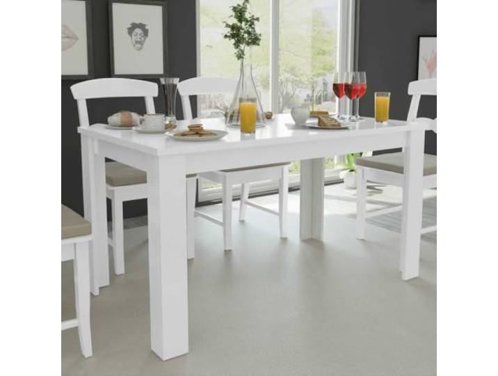 HEFZGDB Moderner Esstisch 140x80x75 cm Weiß aus Holzwerkstoff mit robuster Tischplatte, langlebig und pflegeleicht für Wohnzimmer und Essbereich, Stabiler Couchtisch