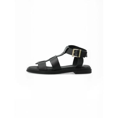Sandale CA'SHOTT "Ca'Shott Sandals CASELIA", Damen, Gr. 37, Normalschaft, schwarz, Obermaterial: 100% Leder, Schuhe Sandale