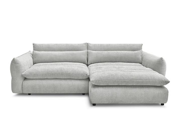 Ecksofa BOBOCHIC NEIL Stoff mit Textur hellgrau