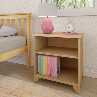 Max & Lily Classic Cubby Wood Nightstand with Open Shelf