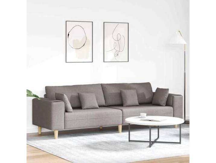 ZQQLVOO Sofa Stoff Taupe 250 cm Wohnzimmer Atmungsaktiver Stoff, Stabile Holzbeine, Federkissen, Sperrholzrahmen, Einfacher Aufbau