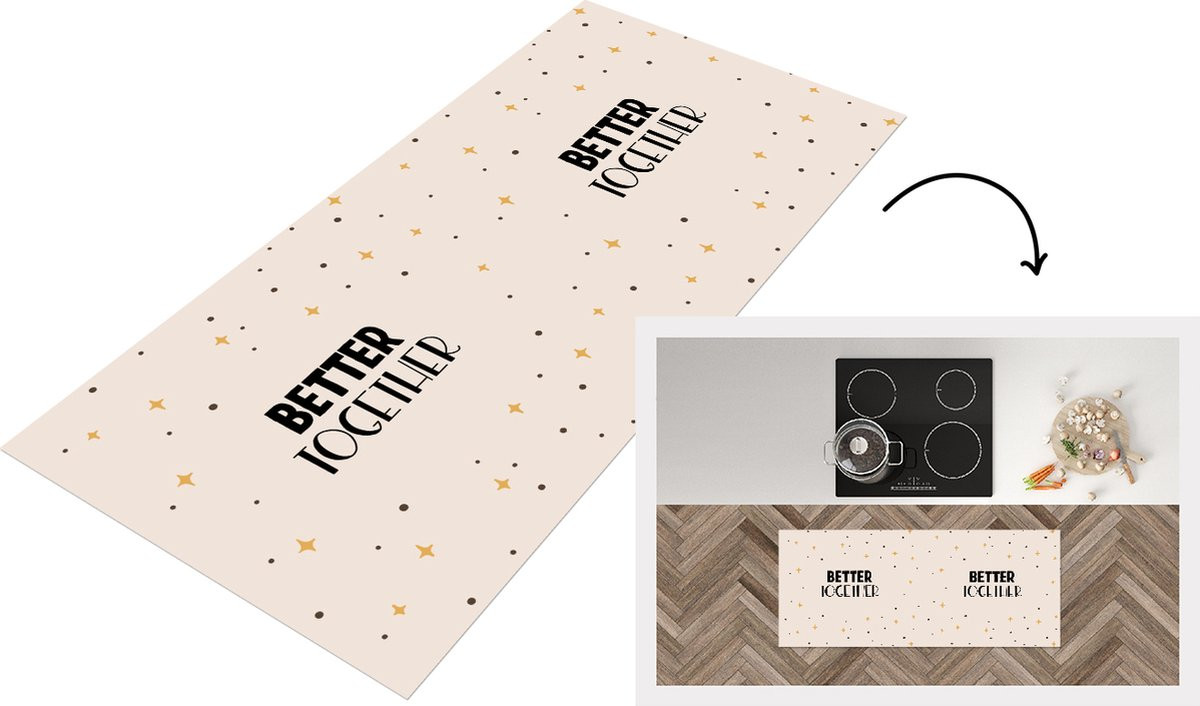 Keukenloper Vinyl met Better Together Quote - 120 x 50 cm