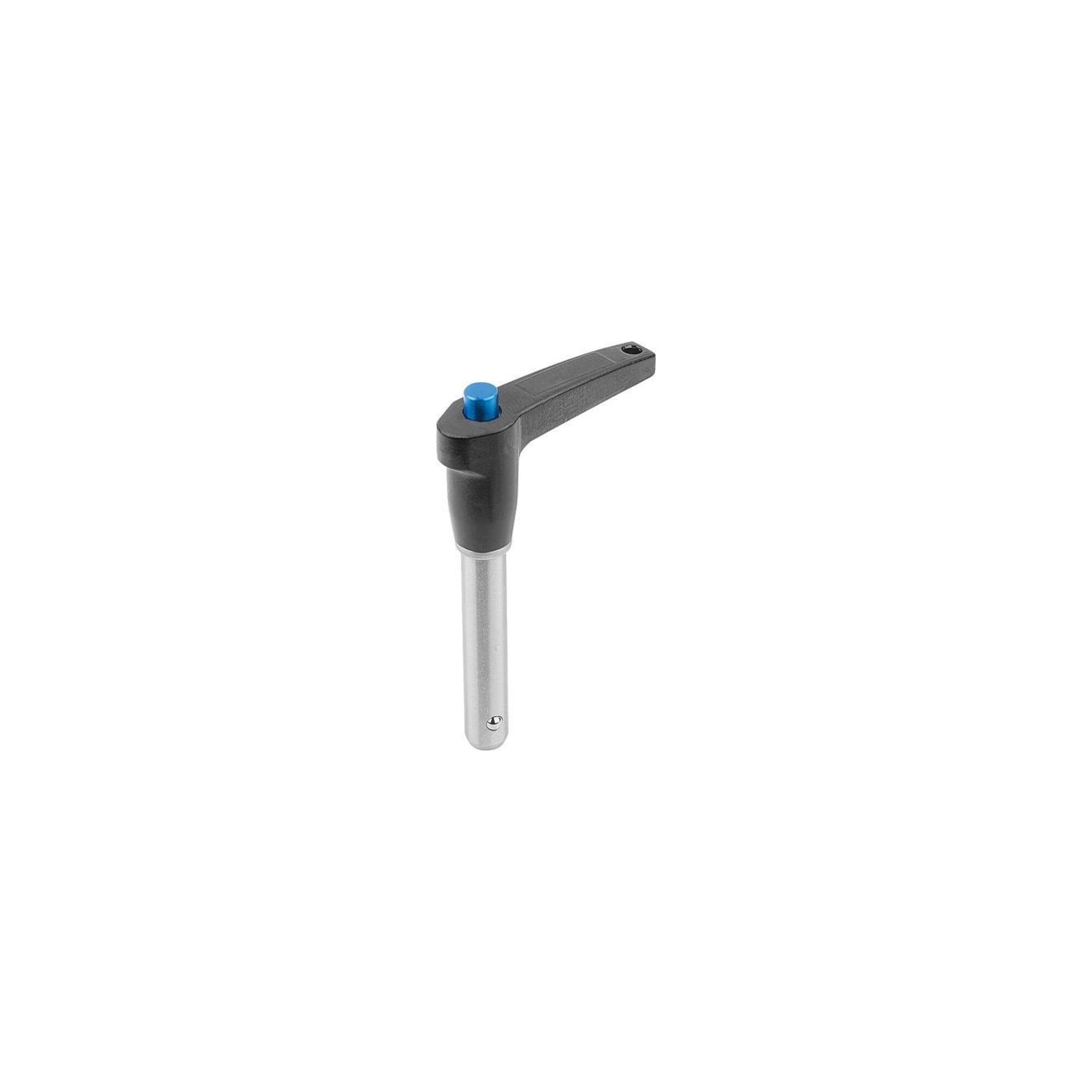 KIPP Kugelsperrbolzen mit L-Griff D1=12 L=60 Edelstahl komp:Alum. (K0642.15712060)
