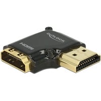 HDMI-A Stecker > HDMI-A Buchse 4K, Adapter schwarz, 90° abgewinkelt nach rechts