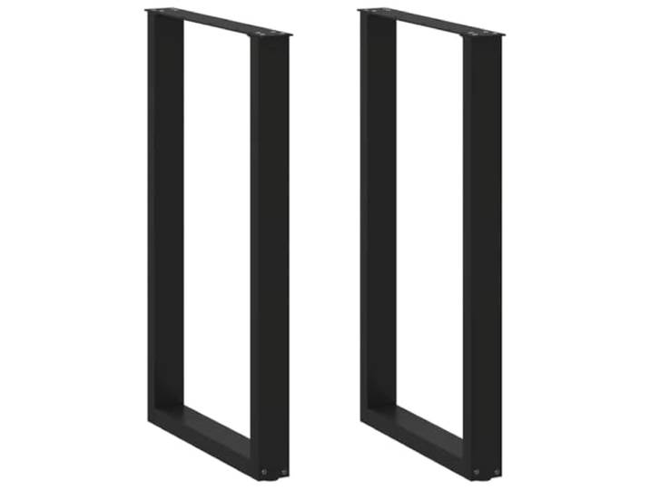 PHGTYUK Bartischbeine U-Form 2 STK. Schwarz 60x100 cm Stahl Verstellbare Nivellierfüße, Pulverbeschichtet, Vorgebohrte Löcher, Robust für Couchtisch