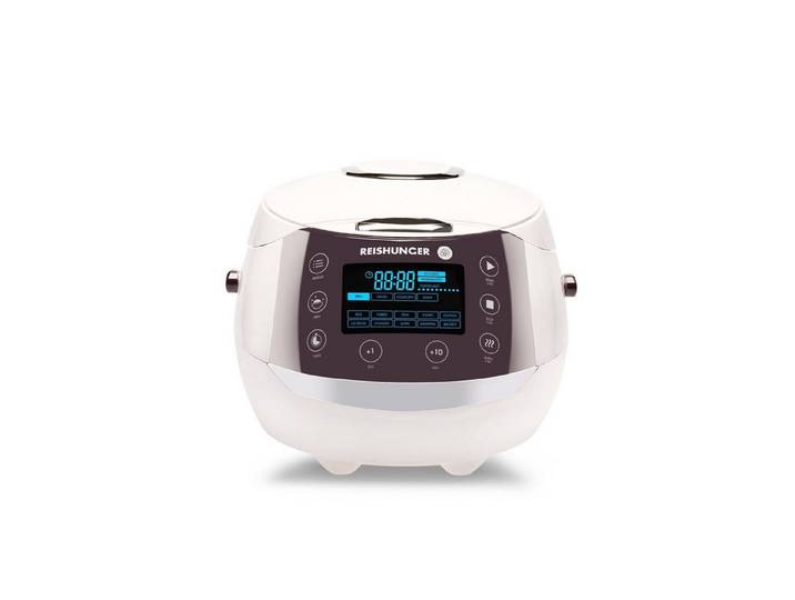 Reishunger Reiskocher Digital – 1,5 L – Multikocher – 12 Programme – Keramikbeschichtung, 860 W, Timer- und Warmhaltefunktion, 7-Kochphasen-Technologie, LED-Display