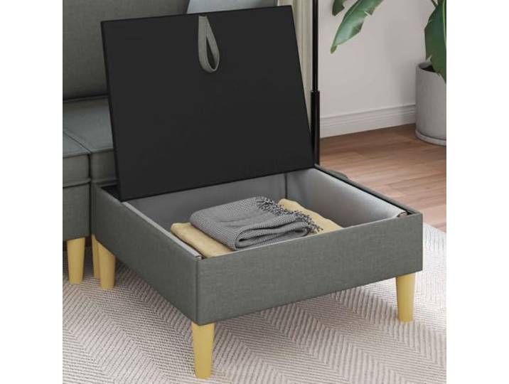 KTHLBRH Quadratische Ottomane mit Aufbewahrung aus Stoff Ergonomischer Schaumstoff, Struktur aus Sperrholz, braune Beine, einfache Reinigung, Verwendung im Innenbereich
