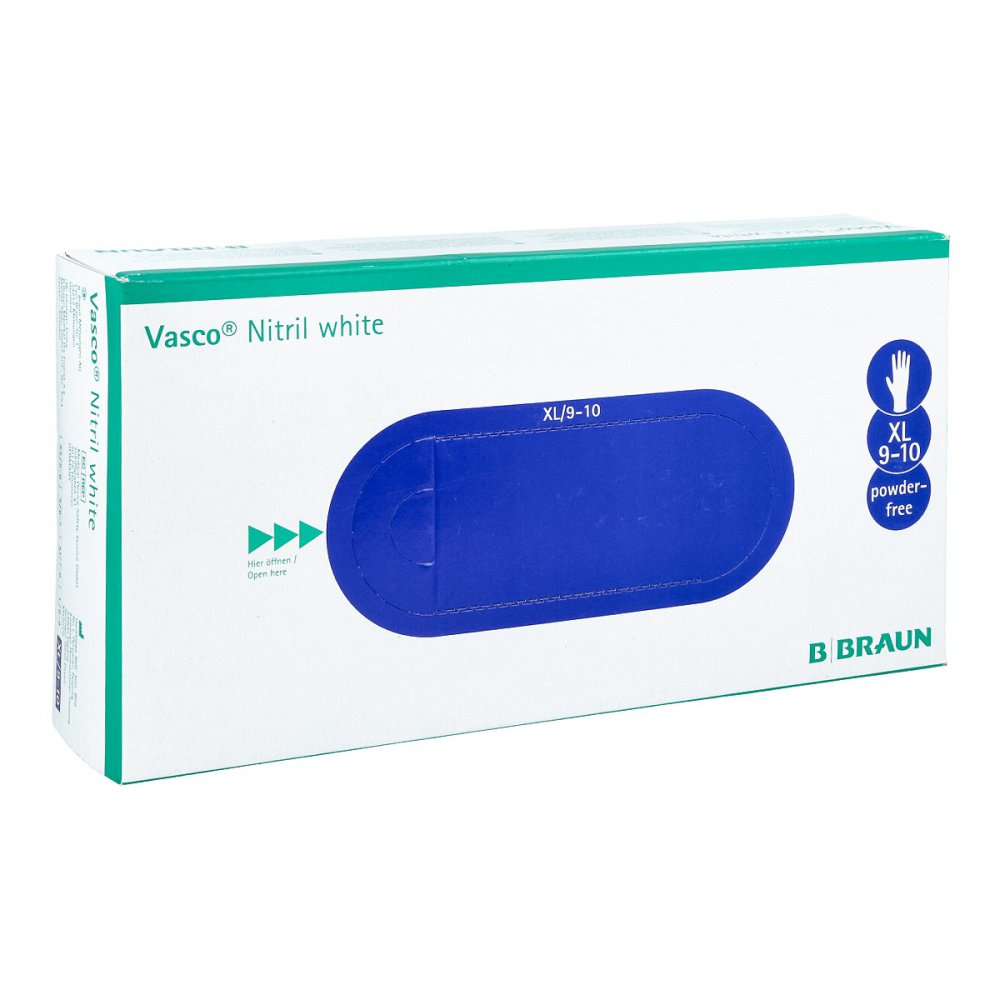 B. Braun Melsungen AG Vasco Nitril white Untersuchungshandschuhe Größe xl 07789410