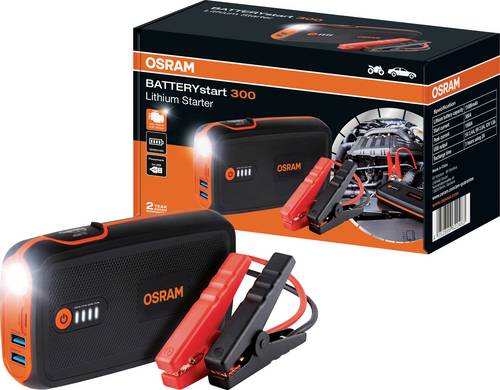 Osram Automotive Schnellstartsystem BATTERYstart 300 OBSL300 Starthilfestrom (12 V)=300A USB-Steckdose 2x
