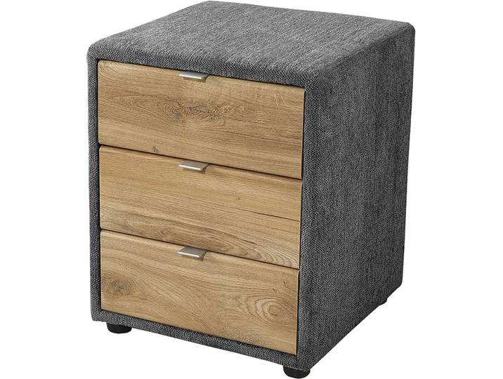 Nachtkonsole JOCKENHÖFER GRUPPE Lia , grau (dunkelgrau 444, 09), B:42,5cm H:53cm T:45cm, Sideboards, Nachtkonsole, Nachttisch mit 3 Schubladen