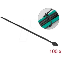 DELOCK 19568 - Blitzbinder wiederverwendbar L 150 x B 2,4 mm schwarz 100 Stück