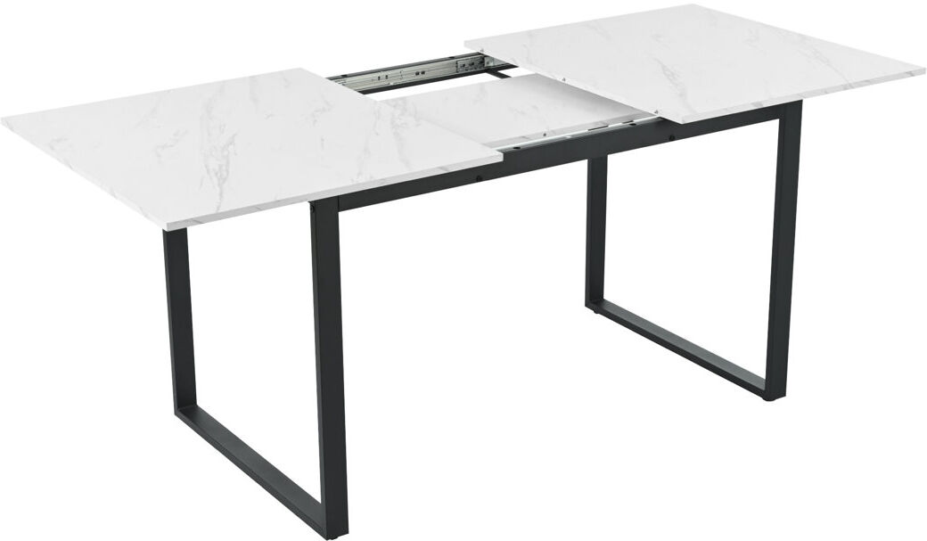Metro 180 cm Extendable Rectangular Dining Table with Steel Base White