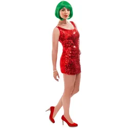 Minikleid mit Pailletten, rot