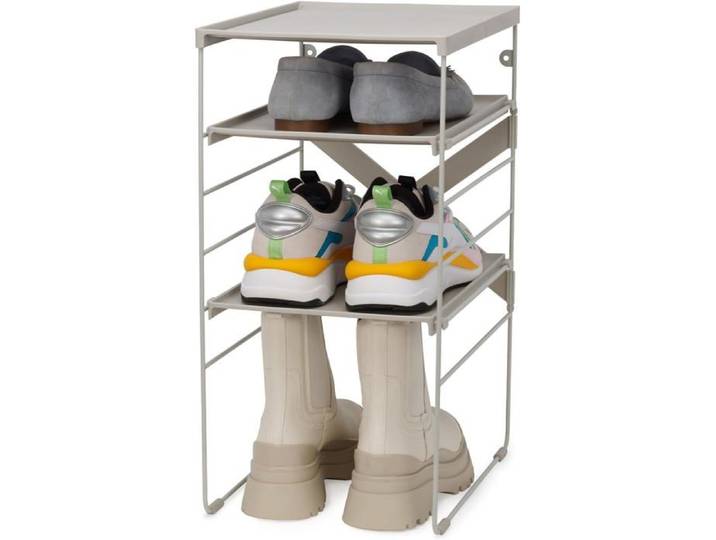 Level Rangement À Chaussures 4 Paires Étagere Empilable Et Réglables 4 Niveaux Cadre En Acier
