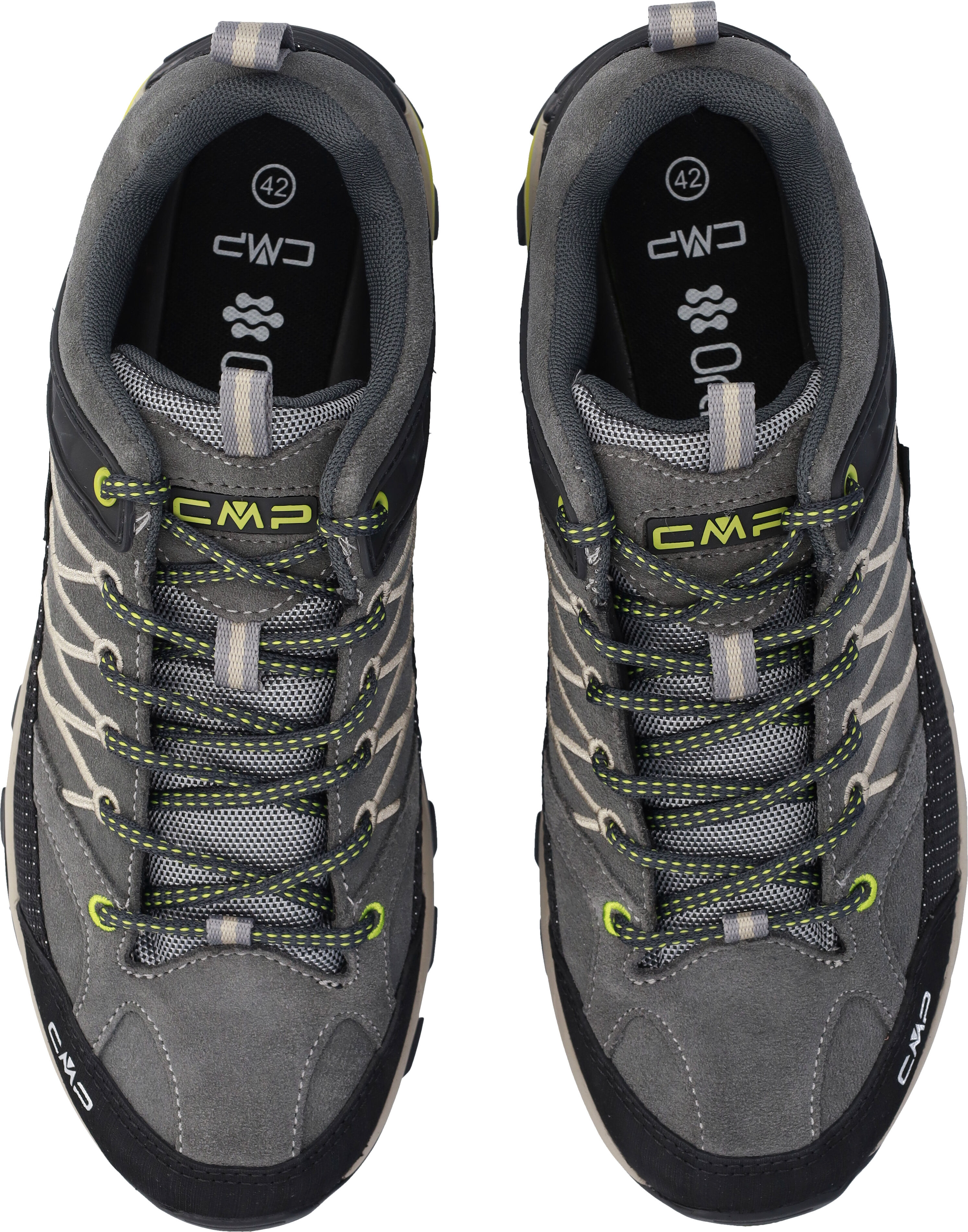 Wanderschuh CMP "RIGEL LOW WP TREKKING SHOES", Herren, Gr. 40, Synthetik, grau (grau, cardmom), Leder, Schuhe Wanderschuh, wasserdicht grau, cardmom 40, Synthetik