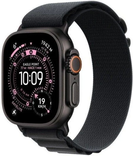 Apple Watch Ultra 3/ GPS/ Cellular/ 49mm/ Caja Titanio Negro/ Correa Loop Alpine Negra S