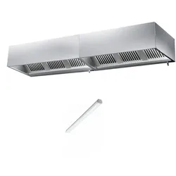 Kastenhaube ohne Motor 3000x900x450 mm mit Beleuchtung, Filter und Ablaufhahn PREMIUM / GOLDINOX