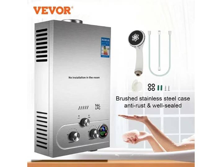 Chauffe-eau à gaz GPL domestique instantané sans réservoir VEVOR 6L 8L 10L 12L 16L 18L, chauffe-eau à gaz propane sans réservoir
