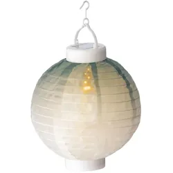 MARELIDA LED Solar Lampion Flammeneffekt Party Balkon Terrasse Gartenlampion D: 20cm grün