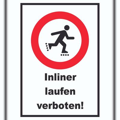 HB-Druck Inliner laufen verboten Schild A2 Rückseite selbstklebend