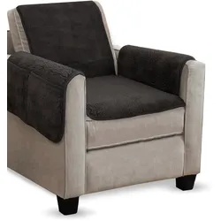 Bestlivings Sesselschoner Lammflor Optik - 140x144cm Anthrazit