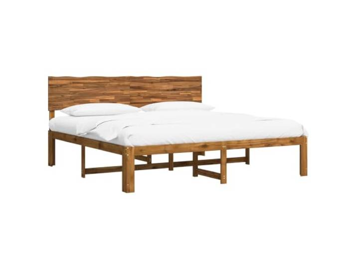 vidaXL Doppelbettgestell mit Kopfteil Rostock Natur 193 x 203 cm