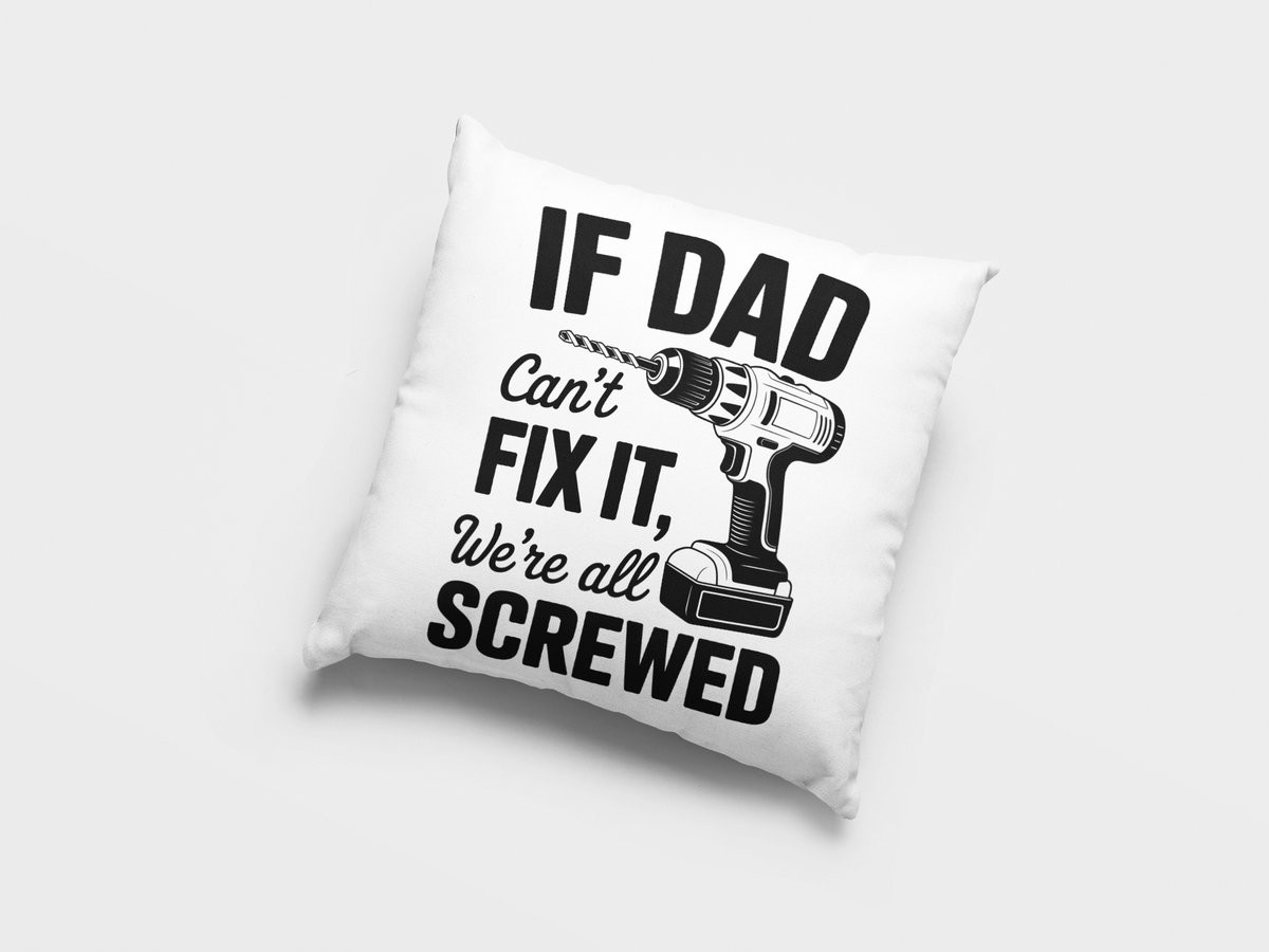Sierkussen Grappig Papa Kan Het Niet Repareren - Cadeau voor Vaders met Schroef Quote