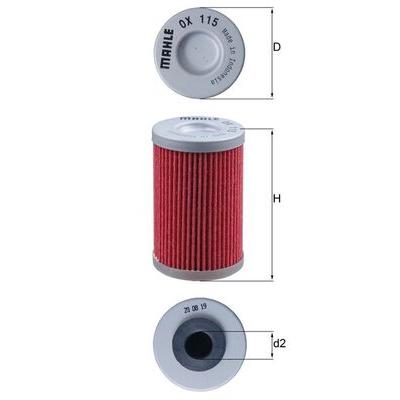 MAHLE Ölfilter ox115 Filtereinsatz 69mm für POLARIS BETA KTM