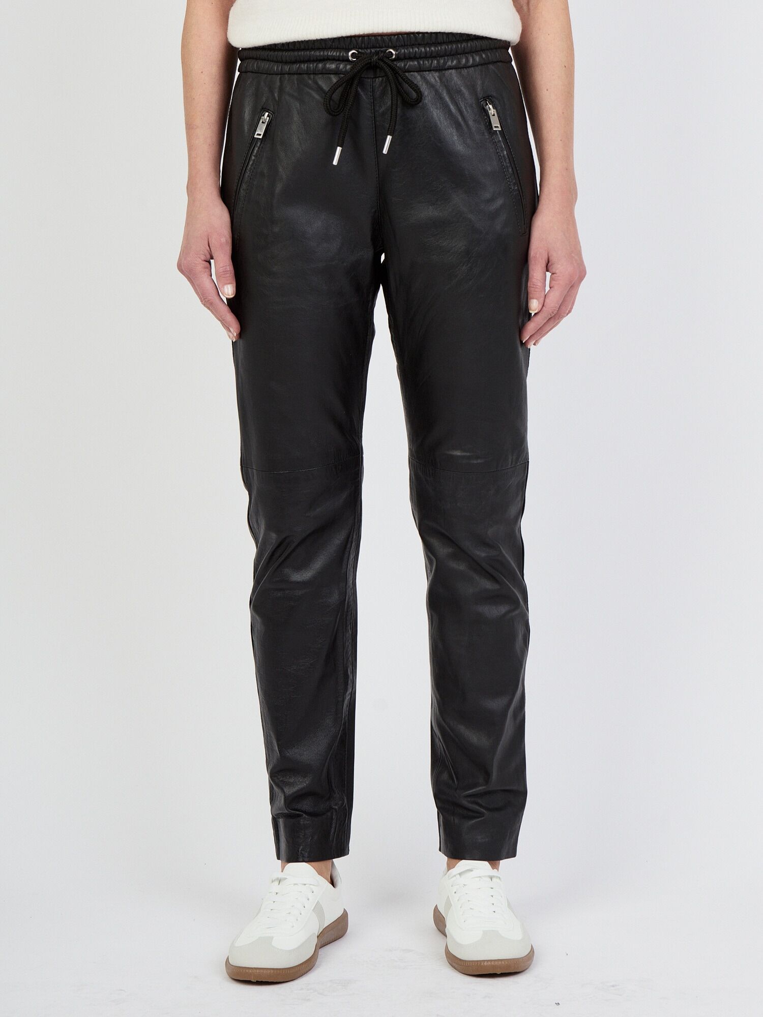 Lederhose JCC "Lederhose 3102153", Damen, Gr. 48, EURO, schwarz, Obermaterial: 100% Lammleder LEL. Futter: 100% Baumwolle CO., Hosen Lederhose