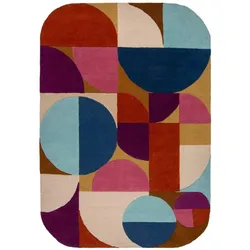 WOLLTEPPICH HALLEIN, geometrisch, Rosa-Bunt, 160 x 230 cm
