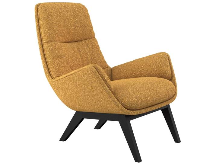 Sessel Holzfuss schwarz Roma Mustard - Farbe: senf - Material: Stoff - 71