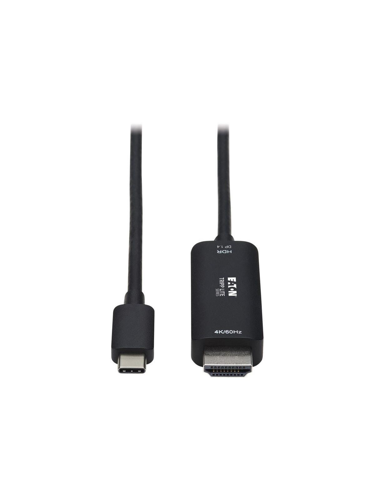 Eaton Tripp Lite Series USB C to HDMI Adapter Cable 4K 60Hz HDR HDCP 2.2 DP 1.4 Alt Mode Black 3ft