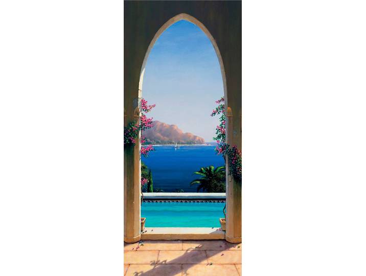 Fototapete PAPERMOON Arch de Sorrento - Türtapete , bunt, B:0,9m L:2m, Vlies, Tapeten, Fototapete