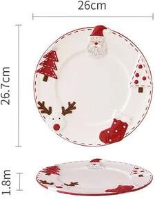 Inspired Living Santa Claus Christmas Ceramic Cookie Jar & Serving Plate Set Holiday Tableware For Cookies, Desserts & Snacks f