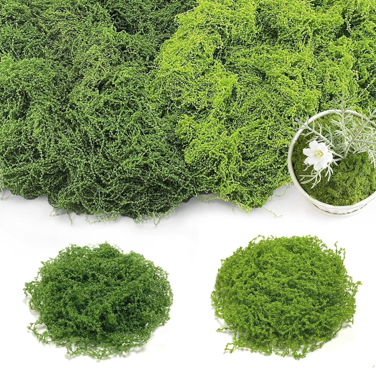 200 g Kunstmos voor decoratie - Donkergroen en Lichtgroen