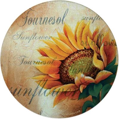 Thirstystone Sunflower II Natural Sandstone Coaster 4 Pack Eco-Friendly, Absorbent, Easily Wipes Clean