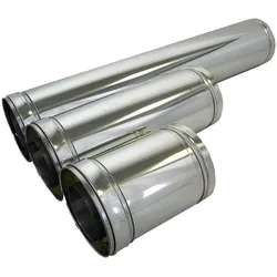 Edelstahl-Abgassystem doppelwandig Rohrelement mit Klemmband (Ausführung: D180 250mm)