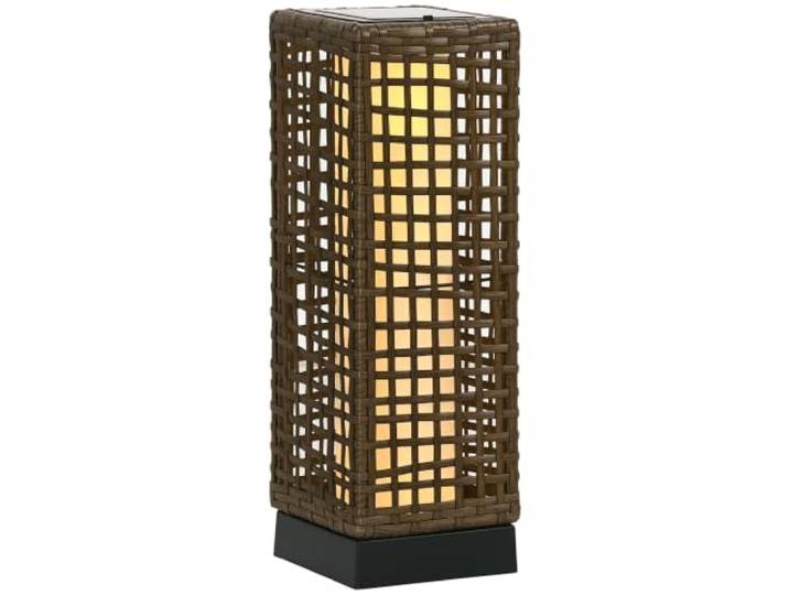 Outsunny Solarlampen Rattan mit Lichtsensor 15,5 x 15,5 x 46 cm Sand Aufladbar LED Solarleuchte, IP44 Wasserdichte, Solarlaterne Außenleuchte, Solarlampen für Außen, Garten Balkon Hof