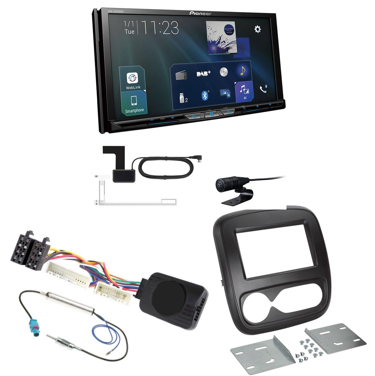Pioneer AVH-Z9200DAB USB Bluetooth DAB+ CarPlay Einbauset für Renault Trafic 3