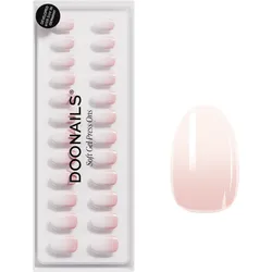 DOONAILS Soft Gel Press Ons Short Round Babyboomer - rosa|weiß