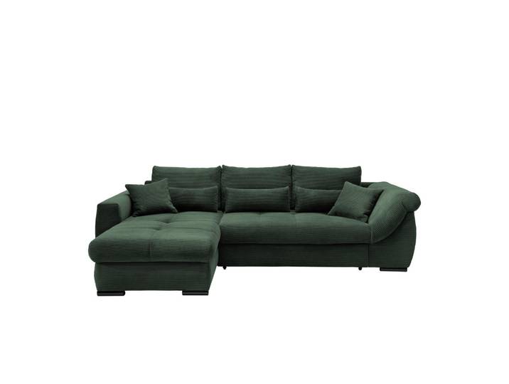 Mid.you Ecksofa, Dunkelgrün, Metall, 4-Sitzer, Füllung: Schaumstoff,Schaumstoff,Schaumstoff,Schaumstoff, Ottomane links, L-Form, 302x188 cm, Liegefunktion, seitenverkehrt erhältlich, Rücken echt, Armteil links, rechts, Wohnzimmer, Sofas & Couches, Wohnlandschaften, Ecksofas