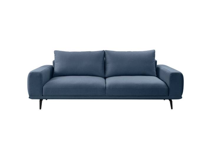 Mid.you 3-Sitzer-Sofa, Dunkelblau, Metall, Füllung: Silikon, 242x89x115 cm, Made in EU, Stoffauswahl, Schlafen auf Sitzhöhe, Wohnzimmer, Sofas & Couches, Sofas, 3-Sitzer Sofas