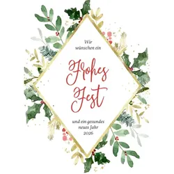 Geschäftliche Weinetiketten zu Weihnachten im Design "Festgesteck in Weiß" individuell gestalten