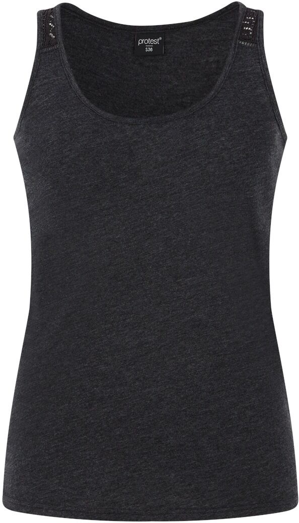 Kurzarmshirt PROTEST "SINGLET PRTIMPULSE", Damen, Gr. XS, schwarz (true schwarz), Obermaterial: 60% Baumwolle CO. 40% Polyester PES., Shirts Kurzarmshirt true schwarz XS