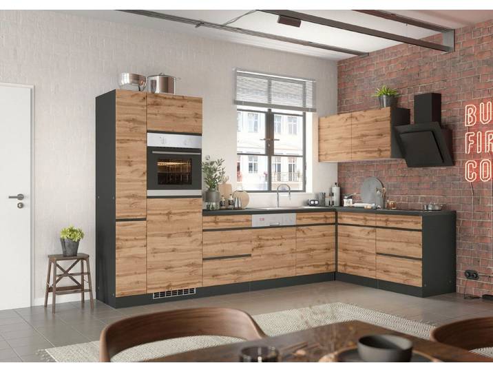 KOCHSTATION Winkelküche KS-Riesa, Stellbreite 330/180 cm, ohne E-Geräte