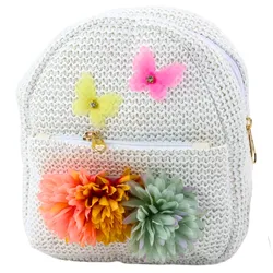 Kinderrucksack bestickt mit Schmetterlingen und Blumen 2,5L 20cm