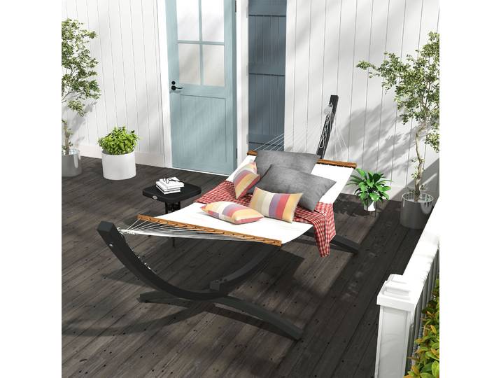 Outsunny Support Hamac Métal Époxy 360cm Gris