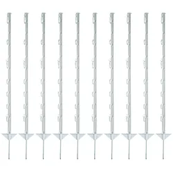 Electra Kunststoffpfahl 105 cm mit Doppeltritt - weiß - 10 Stück Weidezaunpfähle